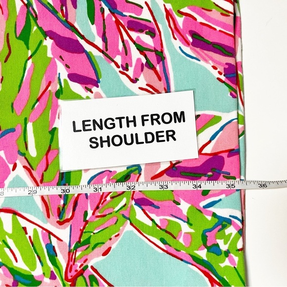 Lilly Pulitzer Charlene Dress Large In the Vias pink green tropical floral shift - Picture 13 of 16